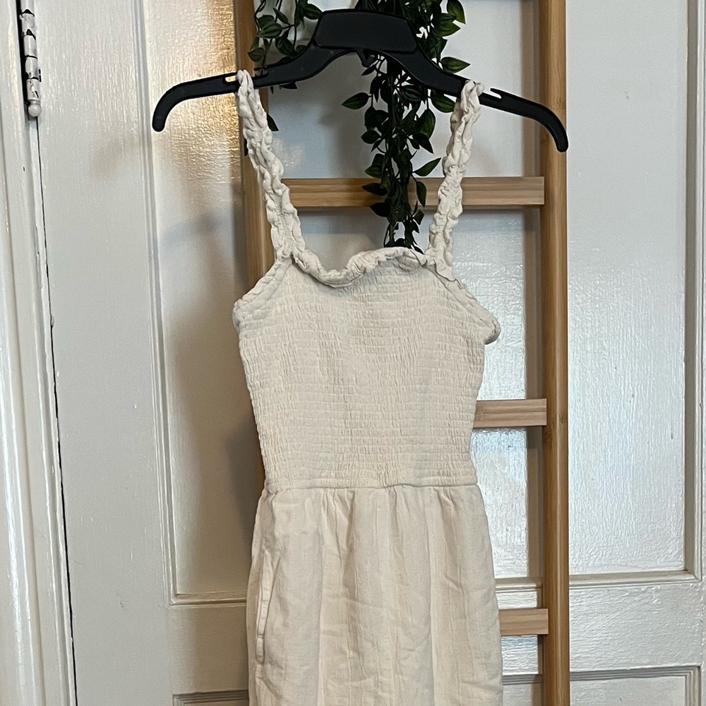 Jessica Simpson Cream Textured Leg Jumpsuit